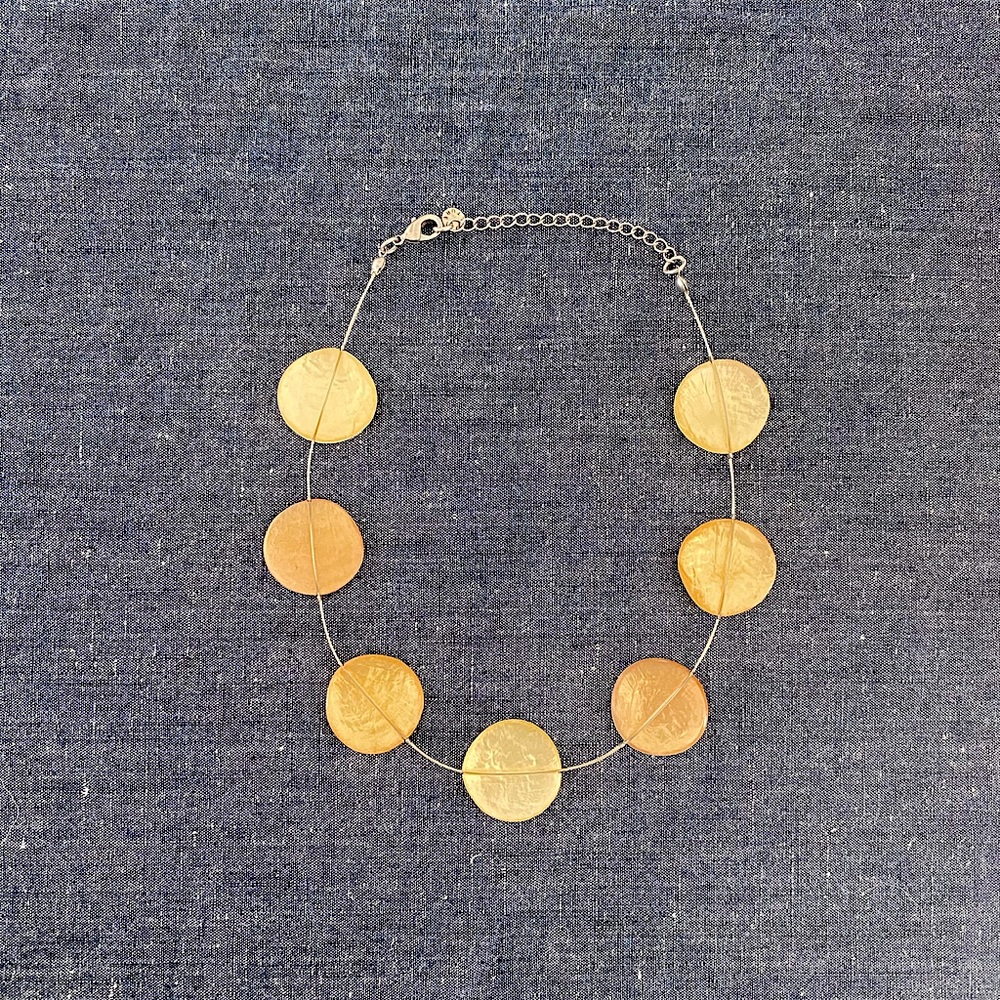 Mother of Pearl disc necklace